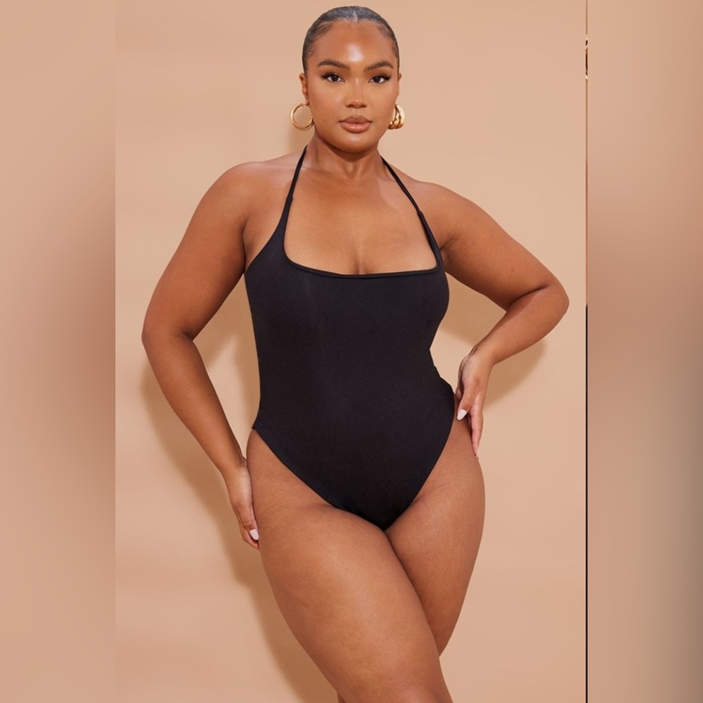 PrettyLittleThing Cowl Neck Plus Size Swimsuit